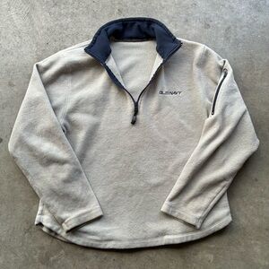 Old Navy Gray and Navy Quarter Zip Fleece